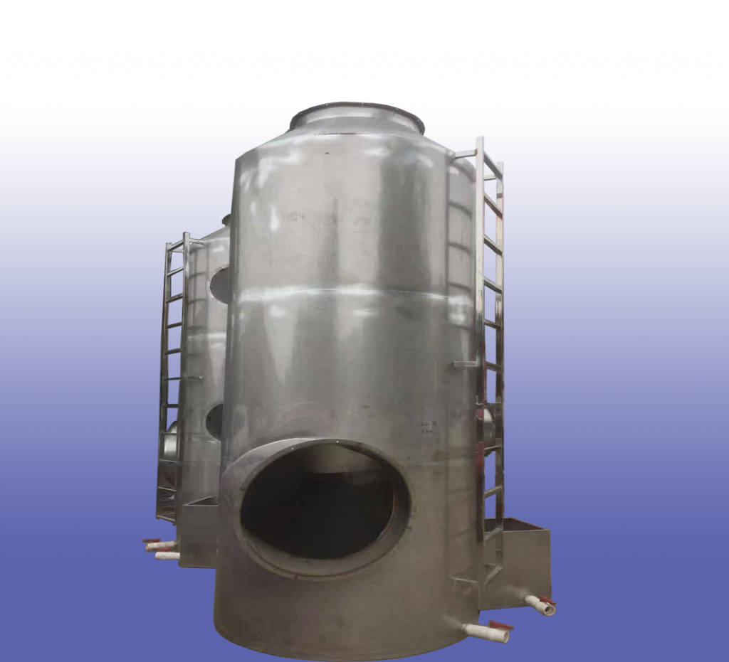 Stainless steel exhaust gas scrubber for waste gas treatment
